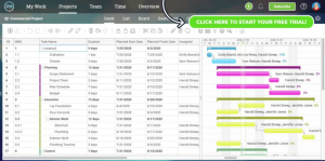 ProjectManager’s online Gantt charts feature a column for the WBS code