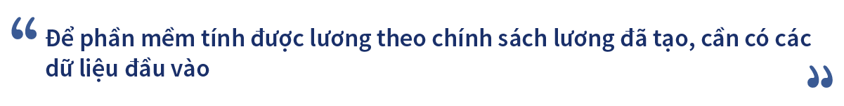 Để phần mềm tính được lương theo chính sách lương đã tạo, cần có các dữ liệu đầu vào.