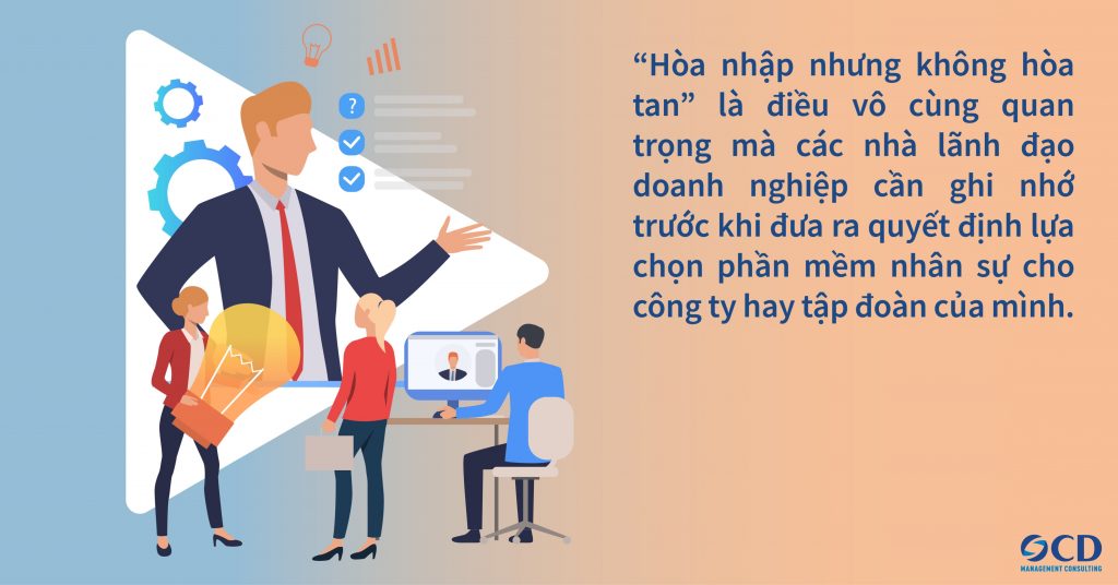 Trong kinh doanh: hòa nhập nhưng không hòa tan