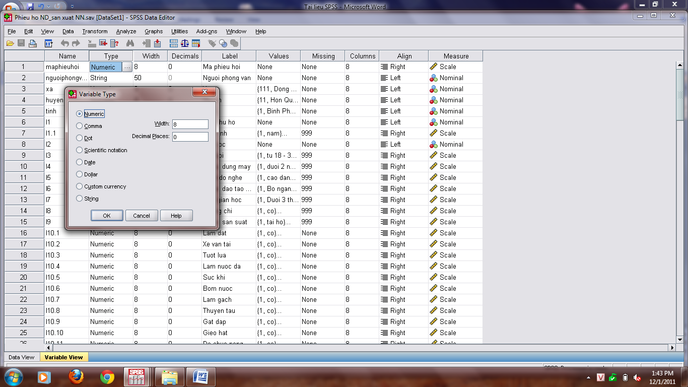 Giao diện phần mềm SPSS