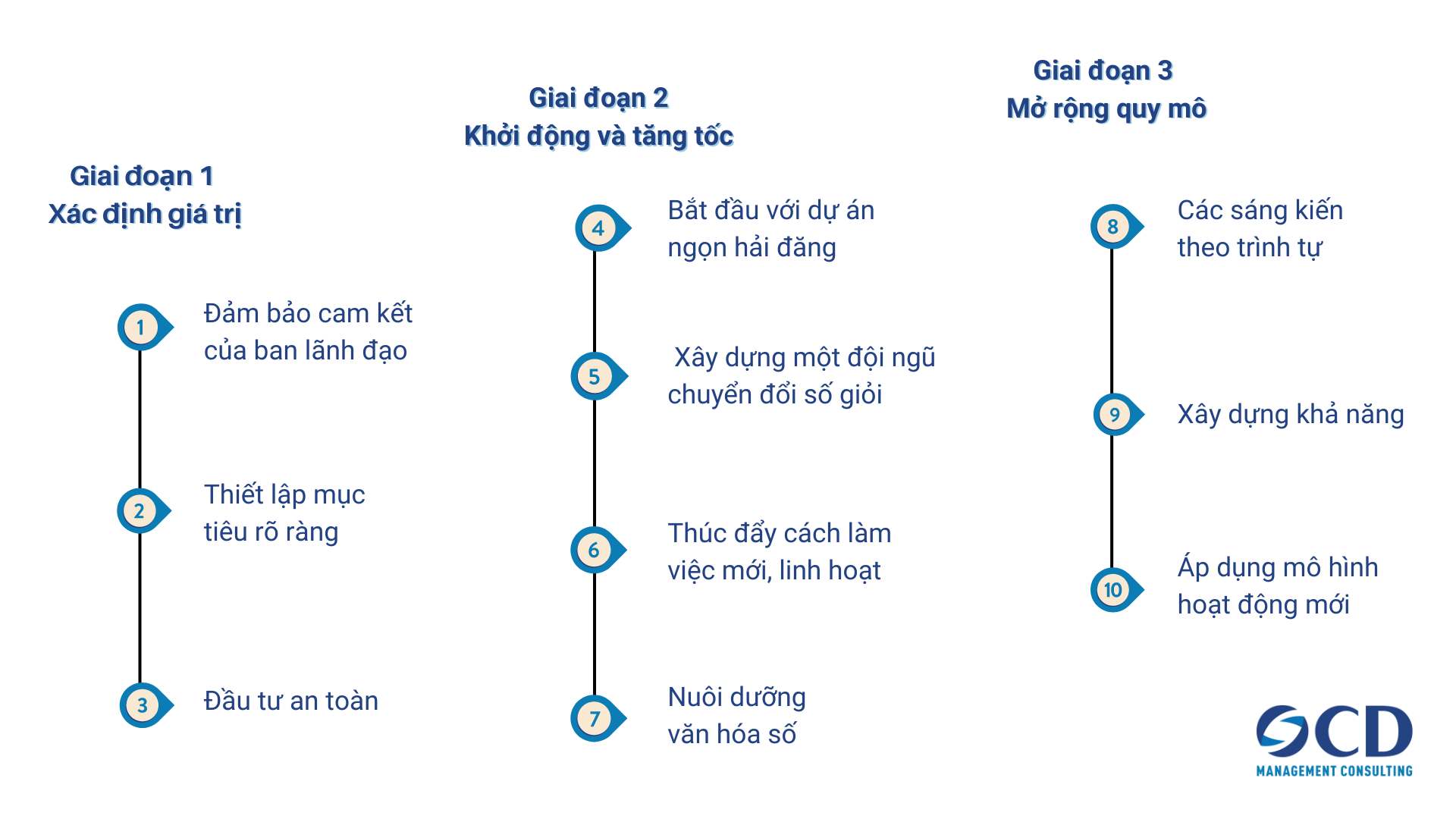 10 bước của lộ trình chuyển đổi số