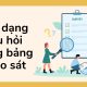 Các dạng câu hỏi trong bảng khảo sát