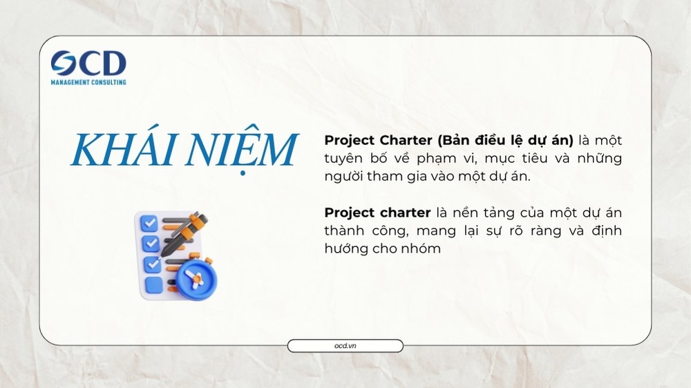 khái niệm về project charter