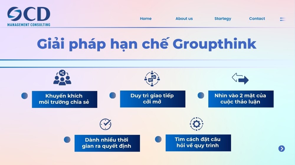 giải pháp hạn chế groupthink