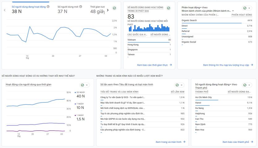 Ví dụ Báo cáo Google Analytics - Công cụ phân tích website