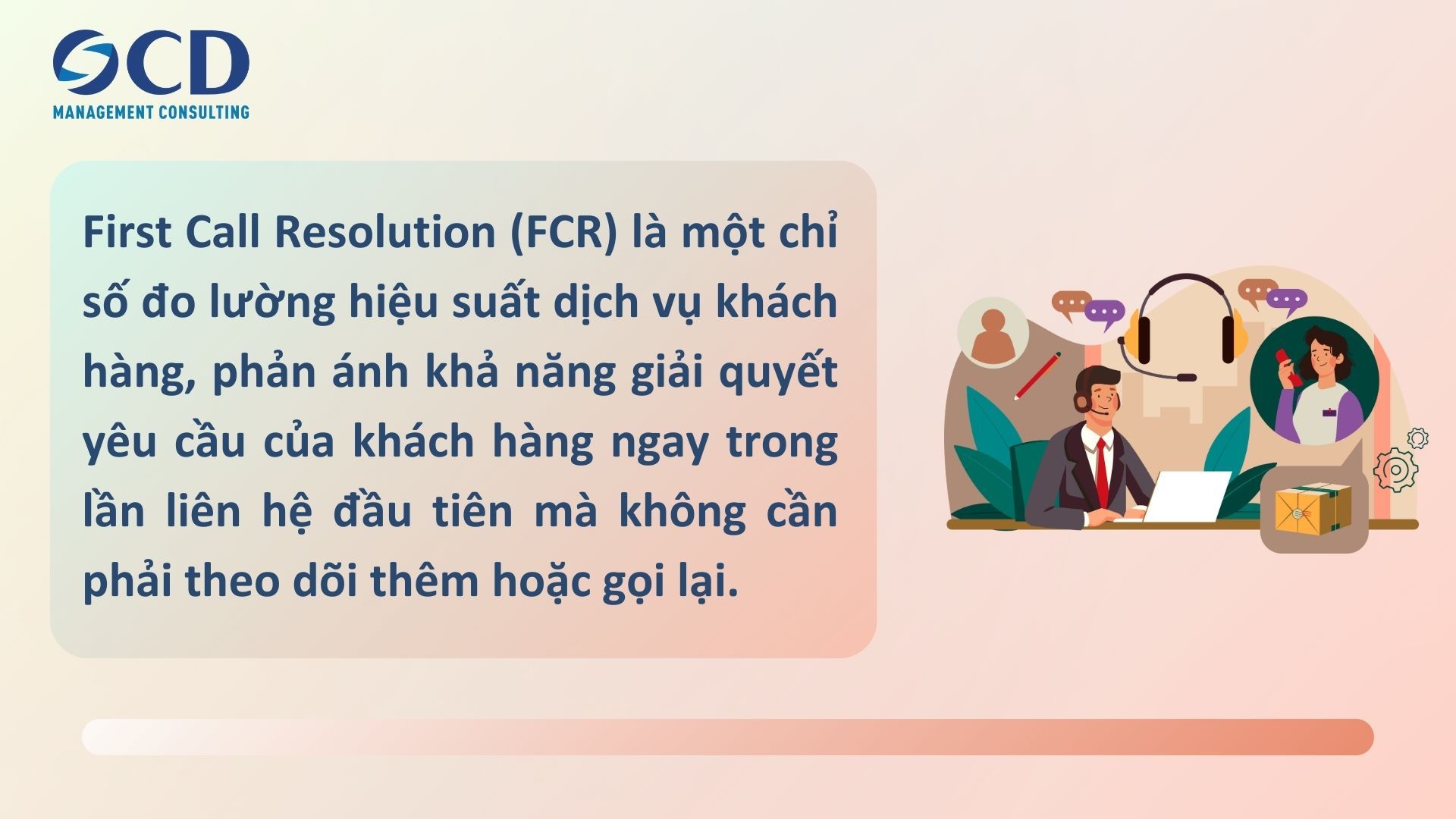 First Call Resolution (FCR) là một chỉ số đo lường hiệu suất dịch vụ khách hàng