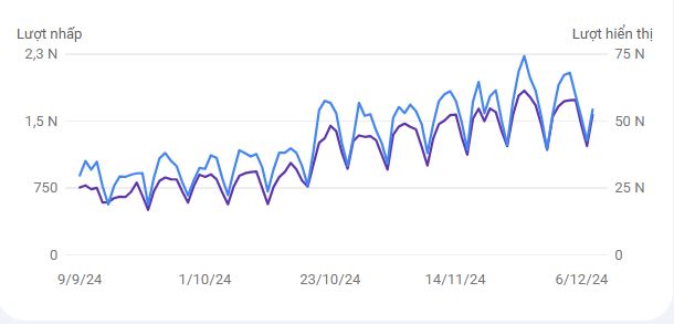 Báo cáo Hiệu suất kết quả tìm kiếm của Google Search Console - Kết quả của hoạt động tối ưu hóa SEO