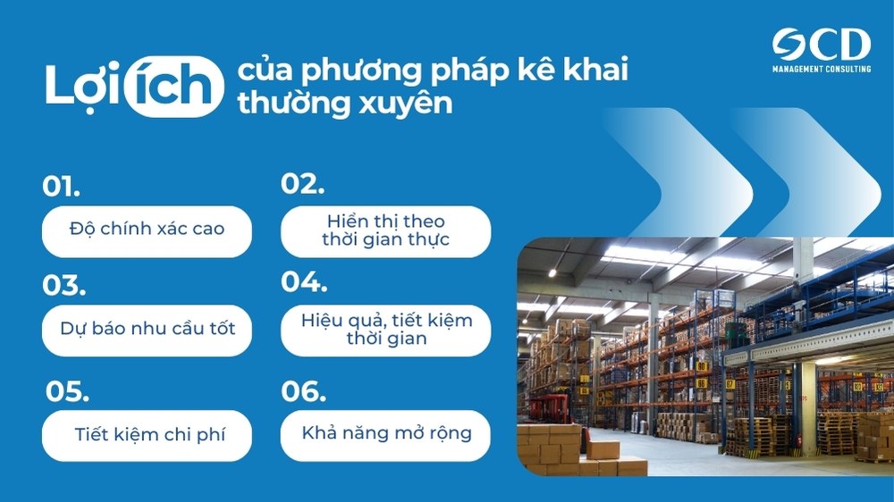 lợi ích hàng đầu của phương pháp kê khai thường xuyên