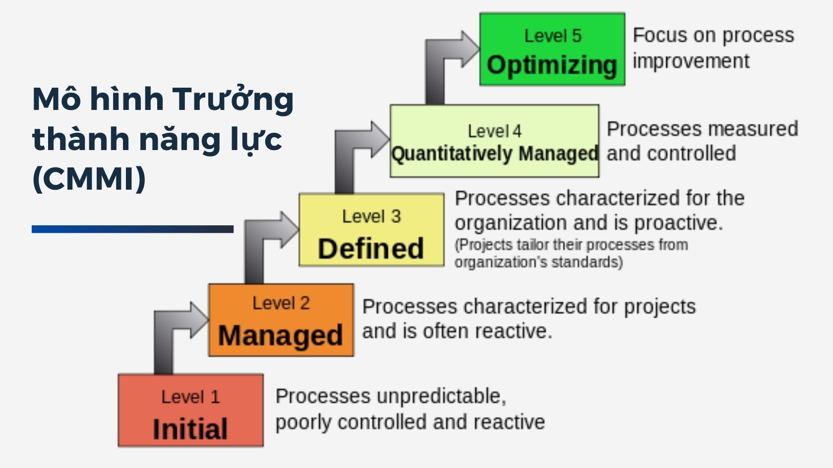 Các cấp độ trưởng thành của mô hình CMMI