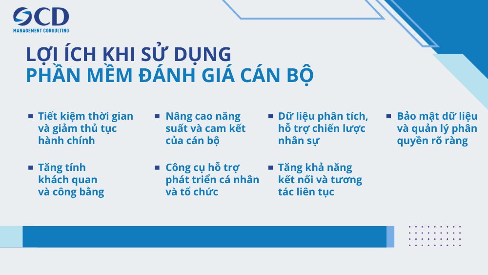 lợi ích khi sử dụng phần mềm đánh giá cán bộ công chức viên chức