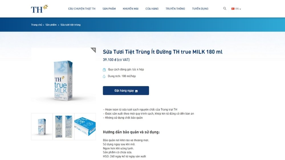 website của th true milk