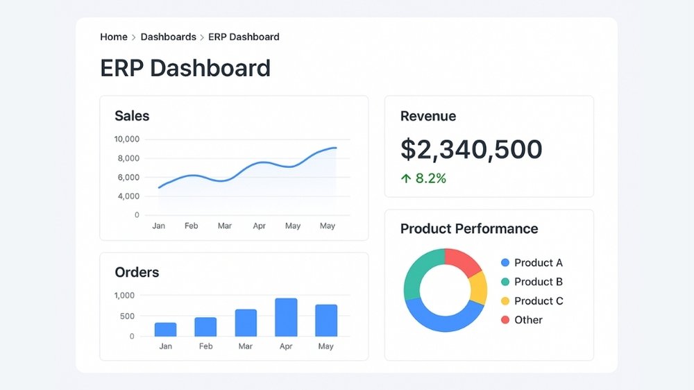 dashboard cá nhân hóa phần mềm erp