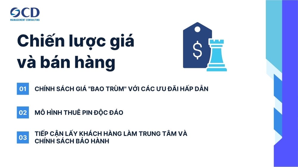 chiến lược giá và bán hàng của vinfast
