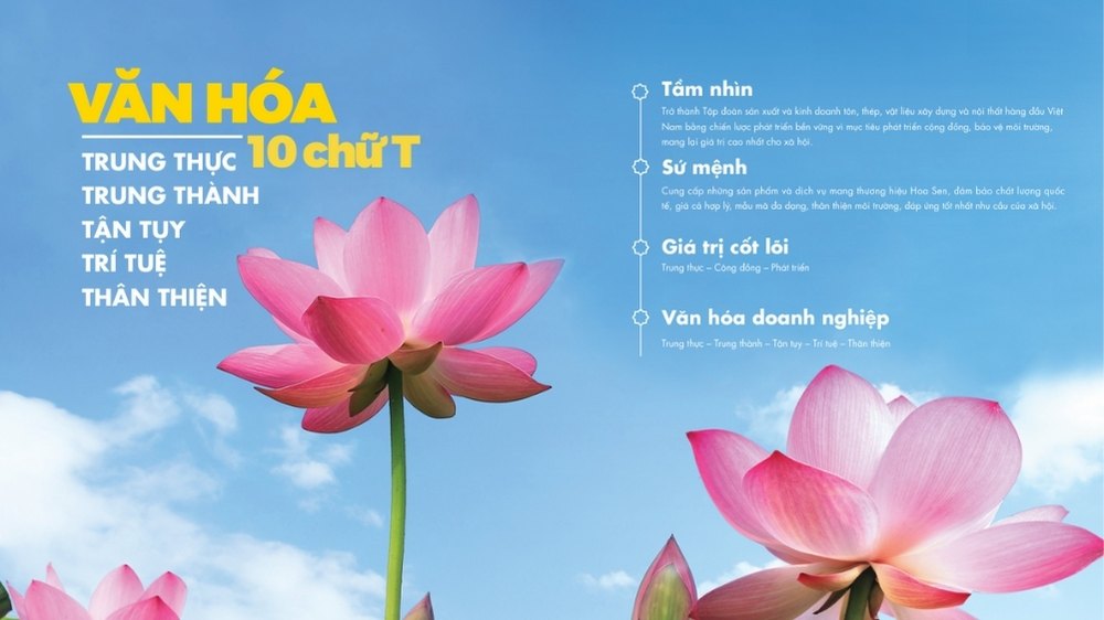 tầm nhìn giá trị cốt lõi của tập đoàn hoa sen