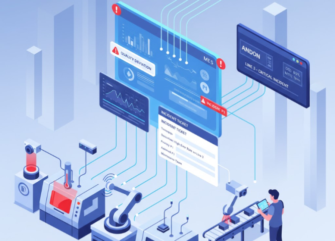 Cảnh báo chất lượng và xử lý sự cố với MES và IoT
