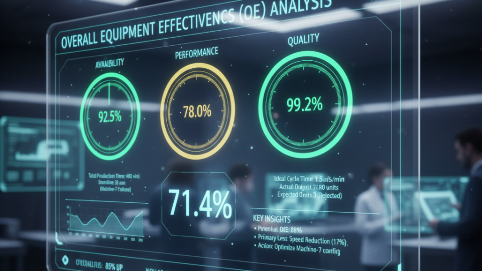 Phân tích Hiệu suất Thiết bị Tổng thể OEE với Phần mềm MES