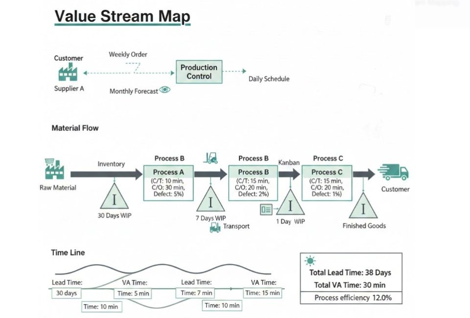Các dòng chảy chính trong Value Stream Mapping