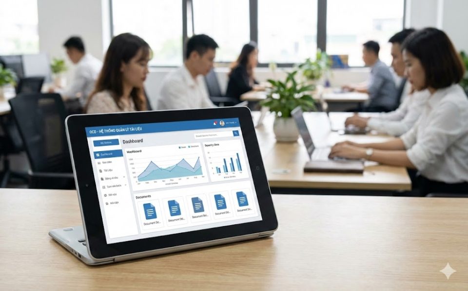 Giao diện phần mềm quản lý tài liệu của OCD giúp tra cứu nhanh