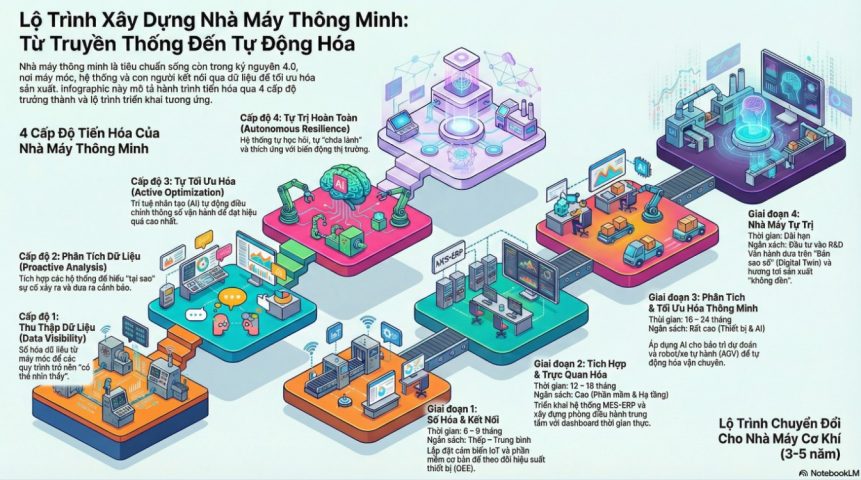 Cấp độ nhà máy thông minh và lộ trình chuyển đổi