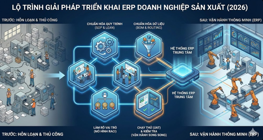 Giải pháp triển khai ERP cho DN sản xuất