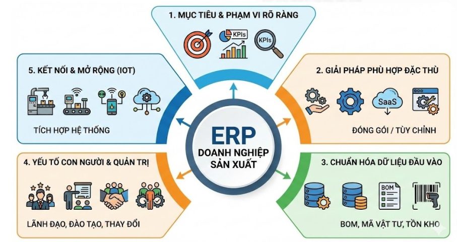 Lưu ý quan trọng triển khai phần mềm ERP cho doanh nghiệp sản xuất