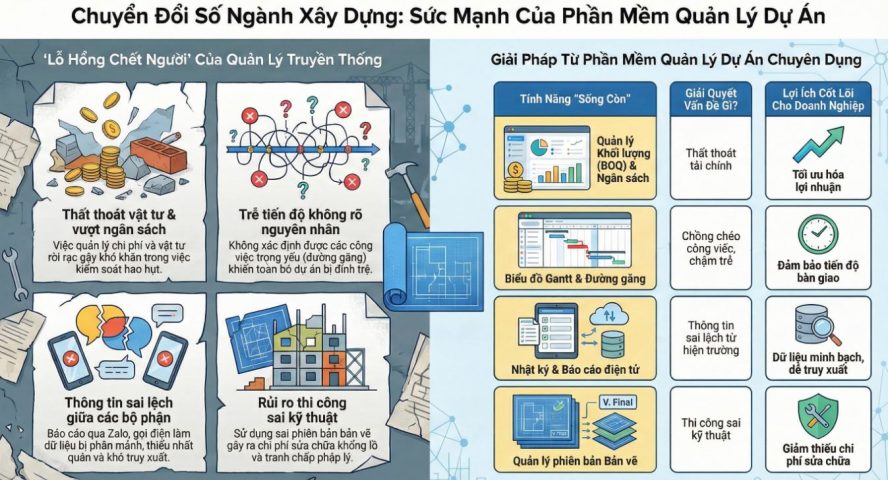 Triển khai Phần mềm Quản lý Dự án DN xây dựng