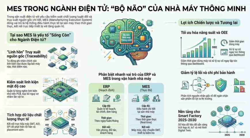 MES trong ngành điện tử: Nền tảng cốt lõi cho nhà máy sản xuất thông minh