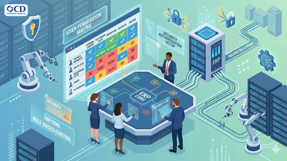 Cách thiết lập ma trận phân quyền người dùng bảo mật trong ERP