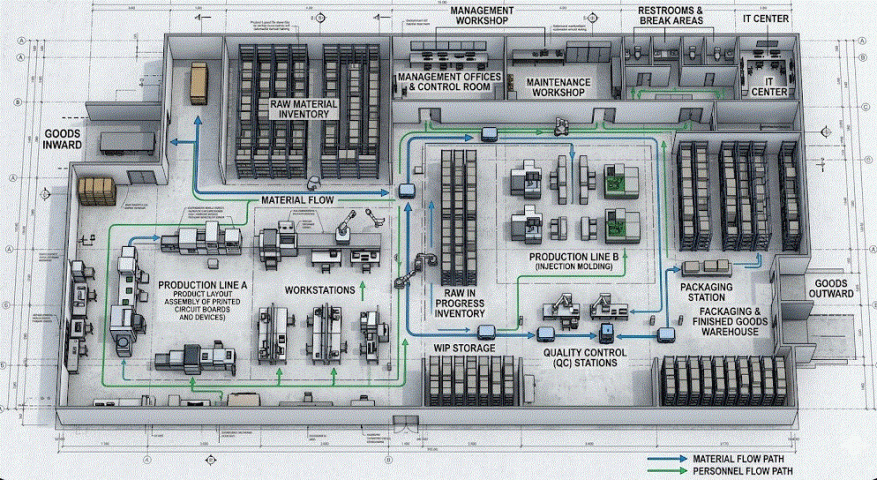 Thiết kế mặt bằng sản xuất