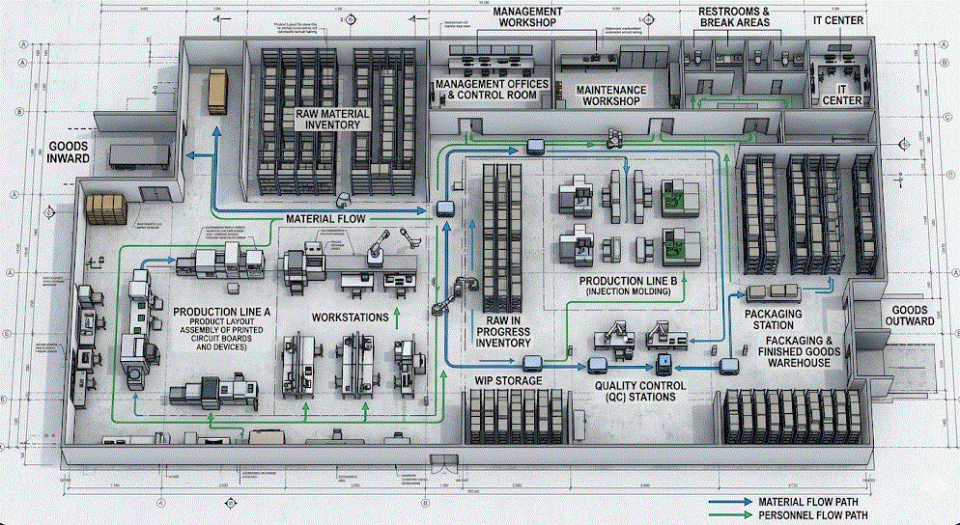 Thiết kế mặt bằng sản xuất