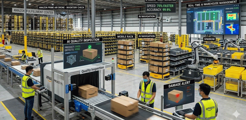 Ứng dụng Camera AI quản lý kho tại Amazon