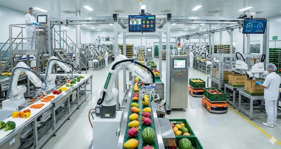 Ứng dụng robot thông minh chế biến nông sản