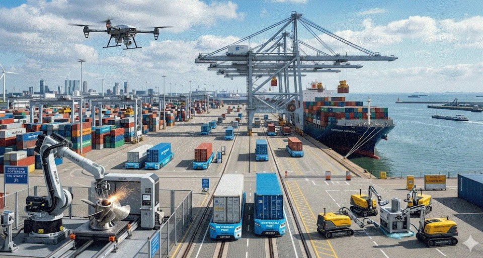 Ứng dụng robot thông minh tại Cảng Rotterdam