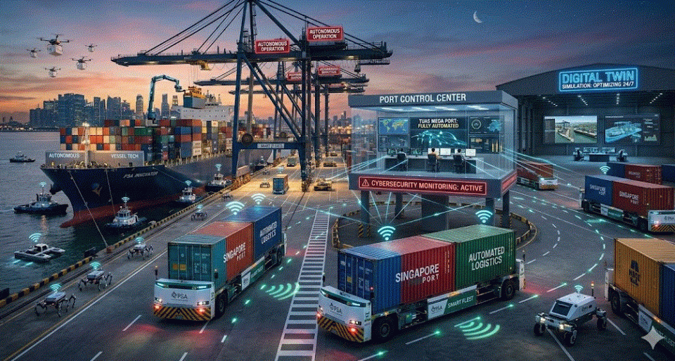 Ứng dụng robot thông minh tại Cảng Singapore