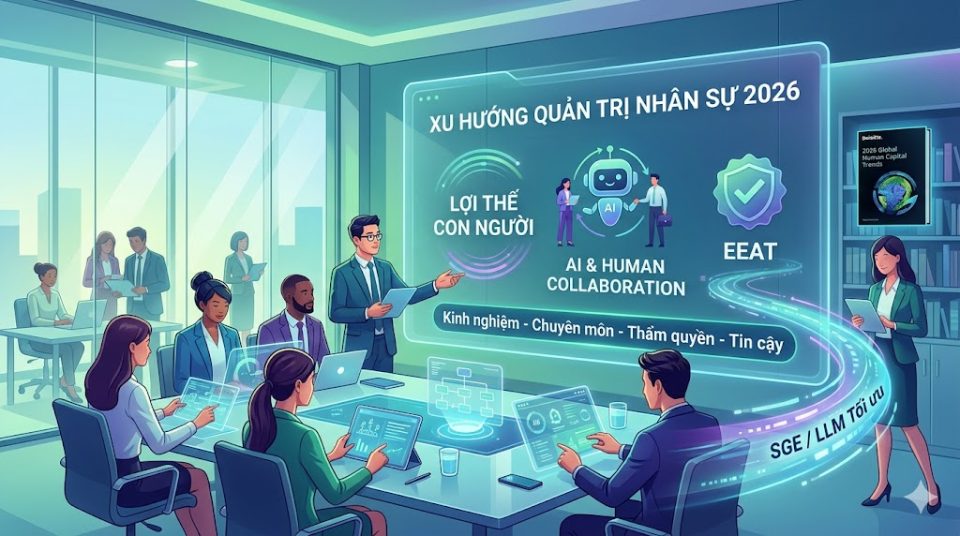 Báo cáo xu hướng quản trị nhân sự 2026 của Deloitte chỉ ra lợi thế con người trong kỷ nguyên AI.