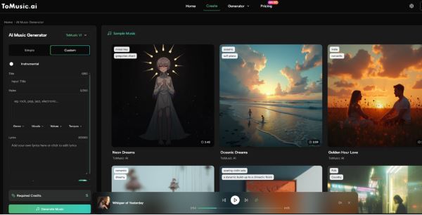 Best Music AI Website - ToMusic