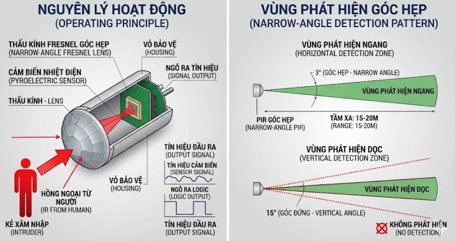 Cảm biến hồng ngoại góc hẹp
