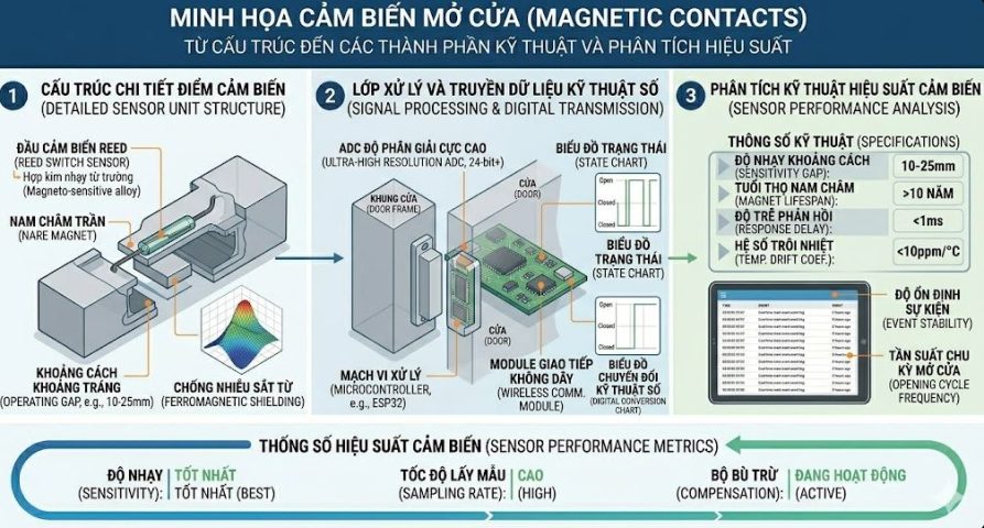 Cảm biến mở cửa (Magnetic Contacts) là gì? Giải pháp an ninh tối ưu cho mọi công trình