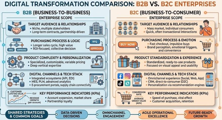 Chuyển đổi số doanh nghiệp B2B và B2C
