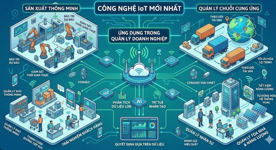 Công nghệ IoT mới nhất ứng dụng trong quản lý doanh nghiệp