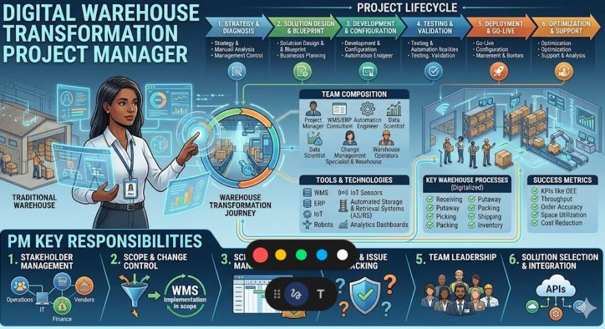 Nhà quản lý dự án chuyển đổi số kho hàng