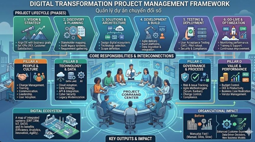 Quản lý dự án chuyển đổi số (CĐS): Chiến lược sống còn cho doanh nghiệp thời đại 4.0
