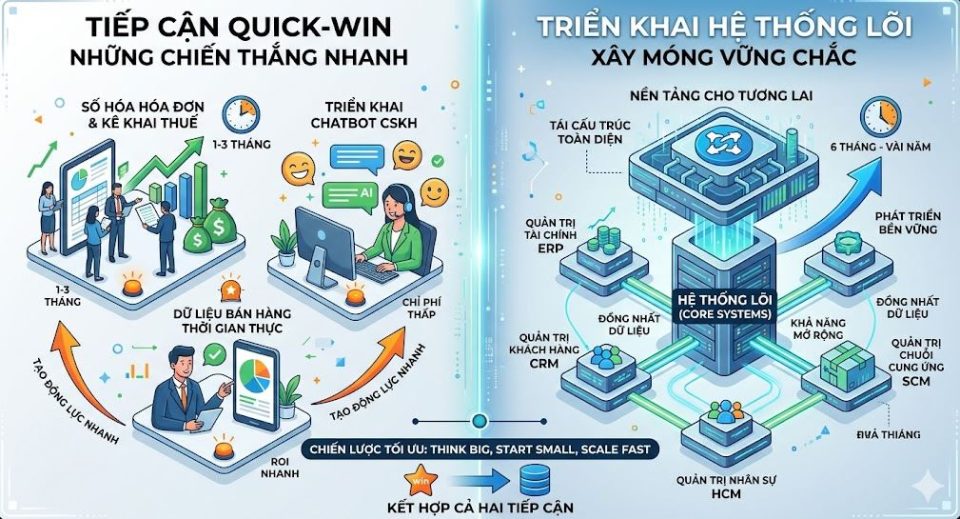 Tiếp cận chuyển đổi số - quick win hay hệ thống lõi