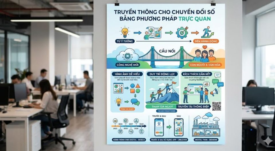 Poster trực quan trong truyền thông chuyển đổi số