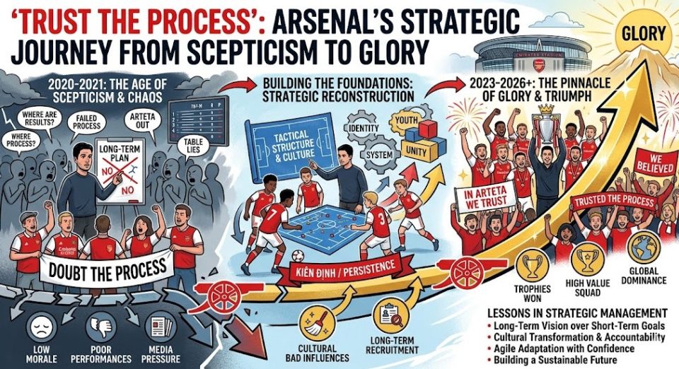 Trust the process - Bài học Quản trị Chiến lược phát triển của Arsenal