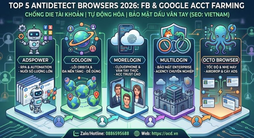Top 5 Antidetect Browser tốt nhất năm 2026