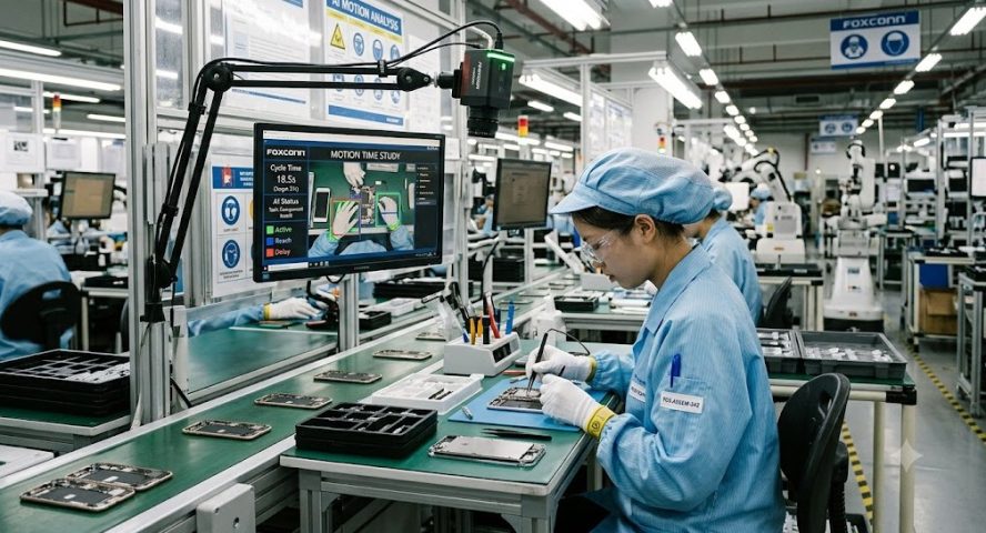 Camera AI phân tích thao tác công nhân