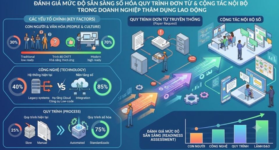 Đánh giá mức độ sẵn sàng số hóa quy trình đơn từ và truyền thông nội bộ