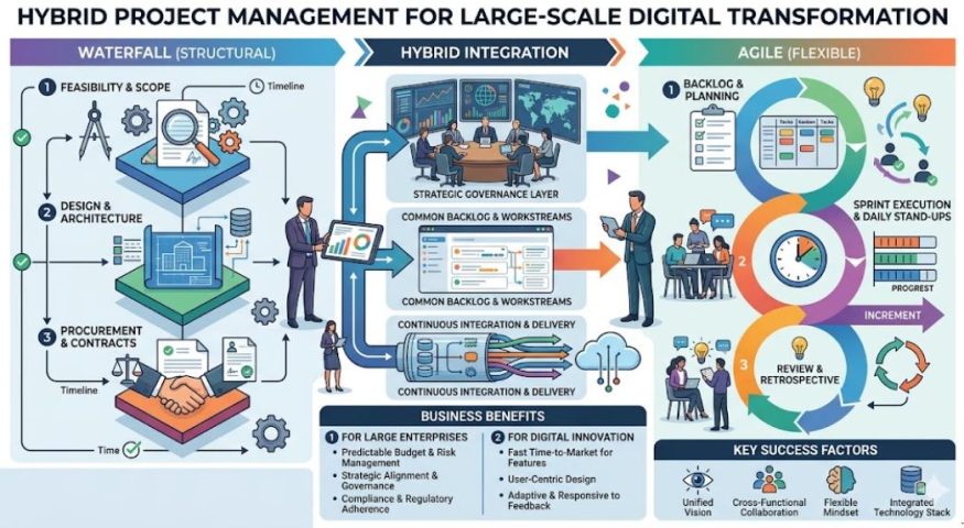 Hybrid Project Management: Kết hợp Agile và Waterfall thế nào cho các dự án Chuyển đổi số khối Nhà nước/Doanh nghiệp lớn?