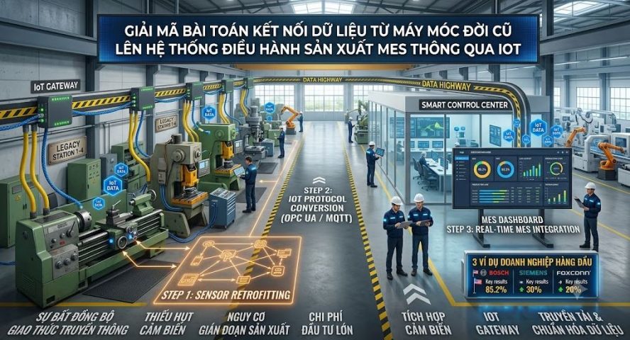 Giải mã bài toán kết nối dữ liệu từ máy móc đời cũ với hệ thống MES thông qua IoT